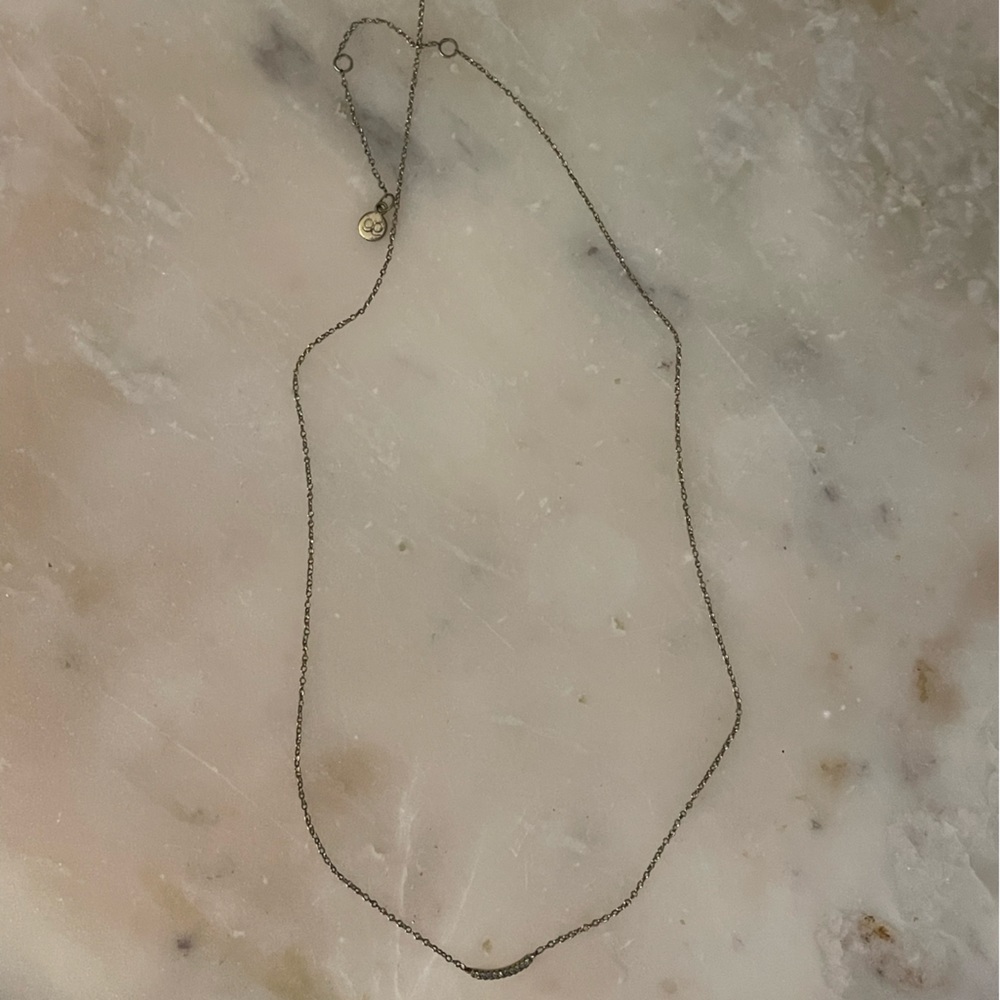 Gorjana Taner Bar Mini Necklace with CZ